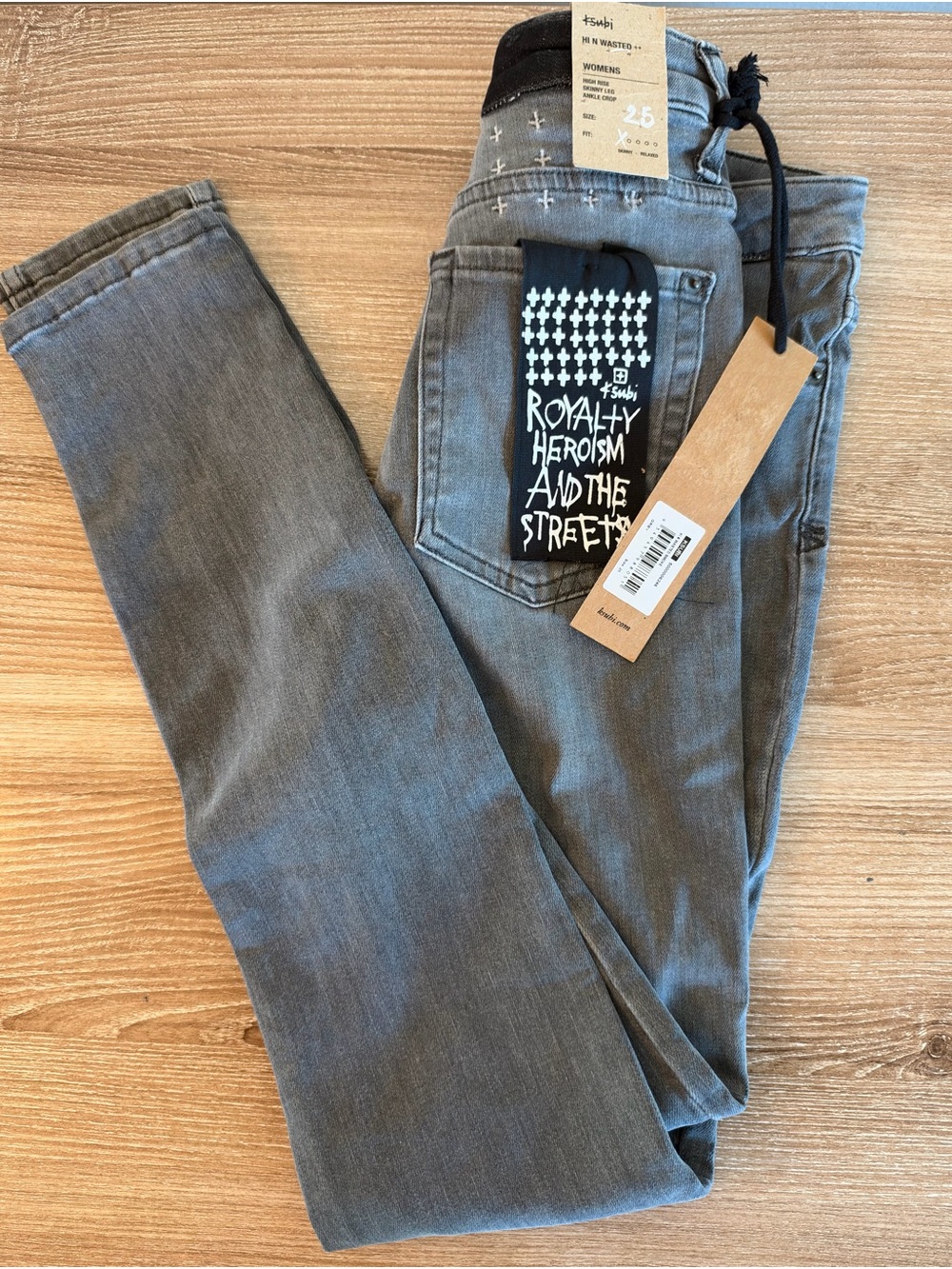 Ksubi Hi N Wasted Skinny Ankle Crop Jeans Grey